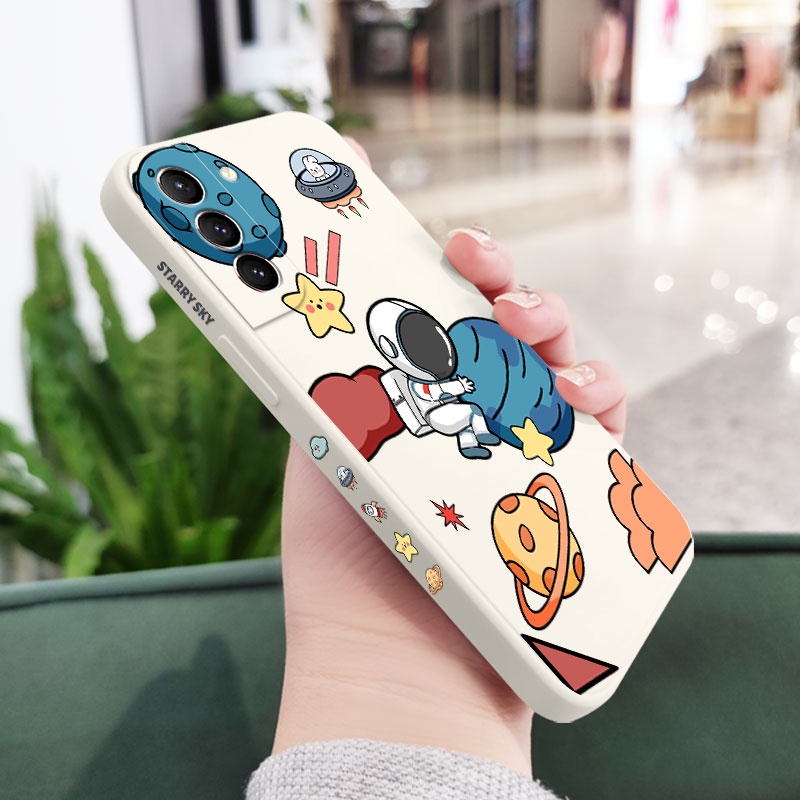 Ốp Điện Thoại Cảm Giác Thoải Mái In Hình Phi Hành Gia Cho Samsung Galaxy S21 S20 FE Ultra Plus