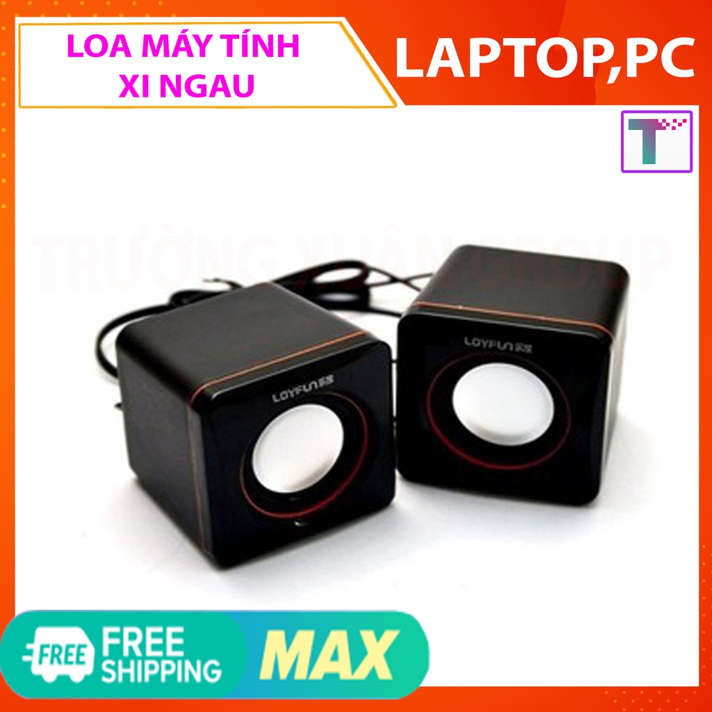 Loa mini xí ngầu speaker 2.0 thiết kế nhỏ gọn, kiểu dáng hiện đại, thời trang sử dụng giắc cắm 3.5mm thông dụng