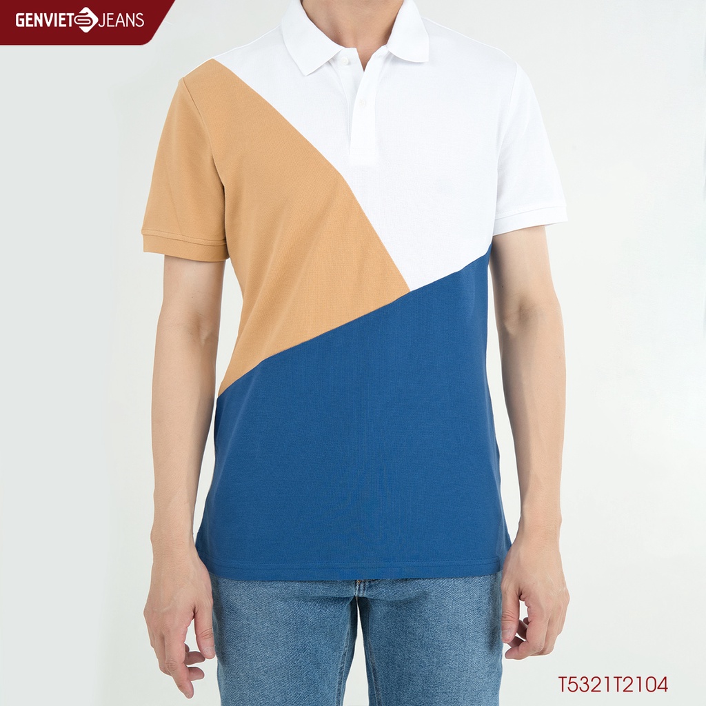 Áo Polo Cộc Tay Ba Màu Phối Màu Nam Genviet Thời Trang T5321T2104