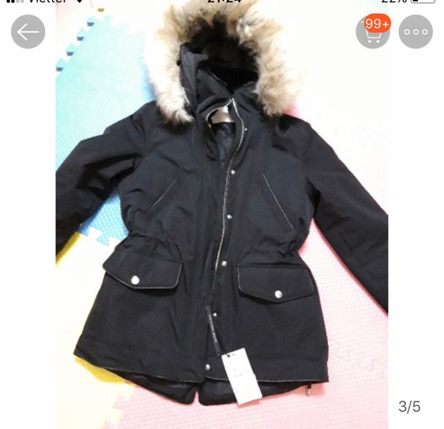 Thanh lý parka zara auth size s