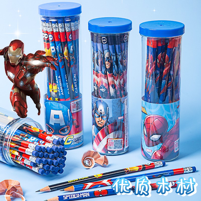 DISNEY Set 30 cây bút chì, hộp bút chì gỗ in hoạt hình, cây viết chì HB có tẩy cho bé