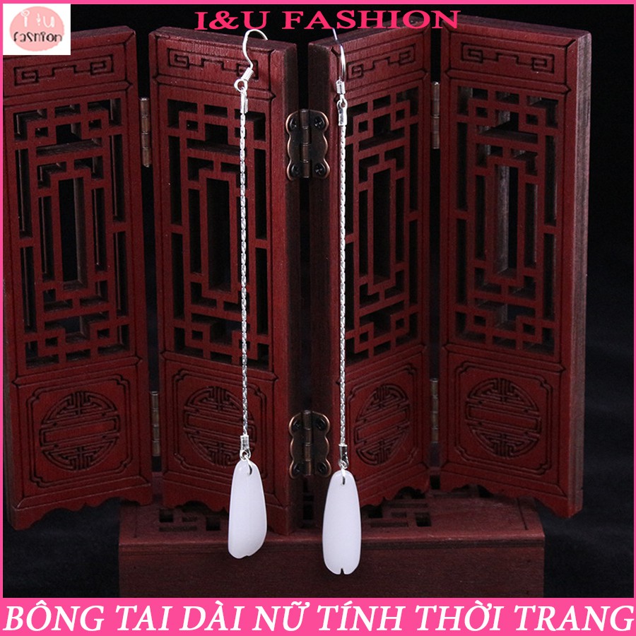 Bông tai khuyên tai dài Tam sinh tam thế nữ tính nhẹ nhàng sợi kim loại mảnh màu Bạc thời trang KT-93
