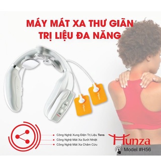 Máy mát xa cổ vai gáy + toàn thân hunza h56 chính hãng, máy mát xa thư giãn trị liệu đa năng