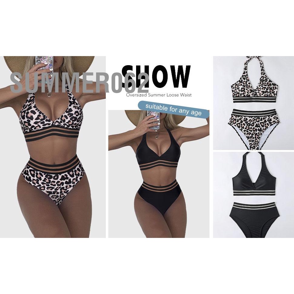 Summer062 Đồ bơi Dây Thun Eo Thoải Mái Quyến Rũ Bộ Tắm Hai Mảnh Cho Mùa Hè