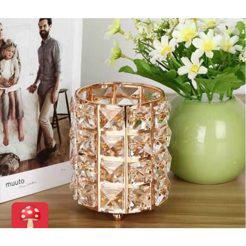 Lọ đựng cọ trang điểm pha lê sang trọng cao cấp
