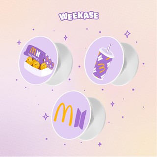 Sticker/Giá đỡ chống lưng cho điện thoại Popsocket hình tròn Weekase in hình BTS meal