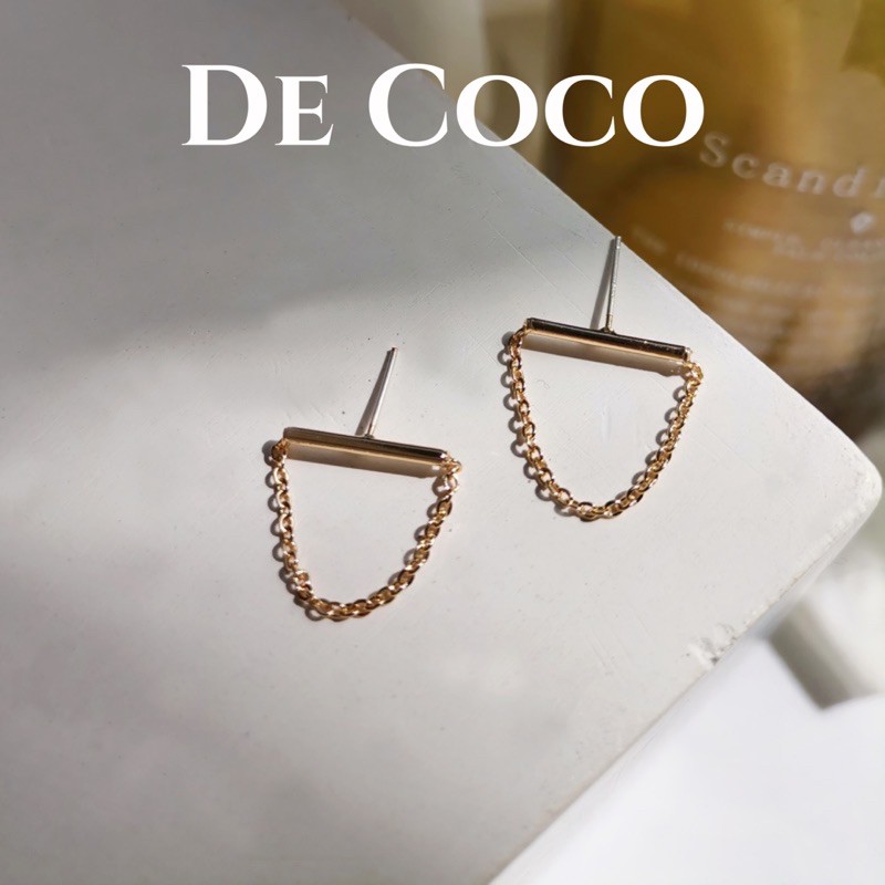 Khuyên tai dây xích rơi De Coco