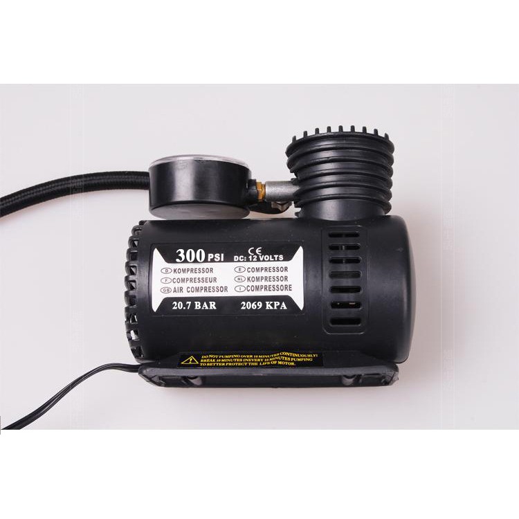 Bơm lốp, bơm hơi điện ô tô xe máy mini 12V Heavy Duty Air Compressor 120W bảo hành 6 tháng