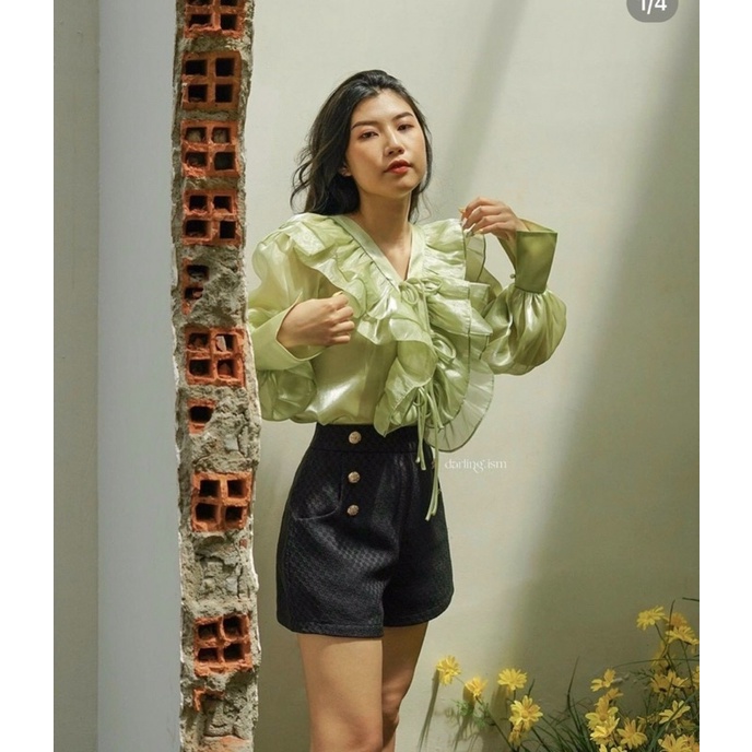 ÁO VIỀN BÈO THẮT NƠ TRƯỚC SIÊU XINH