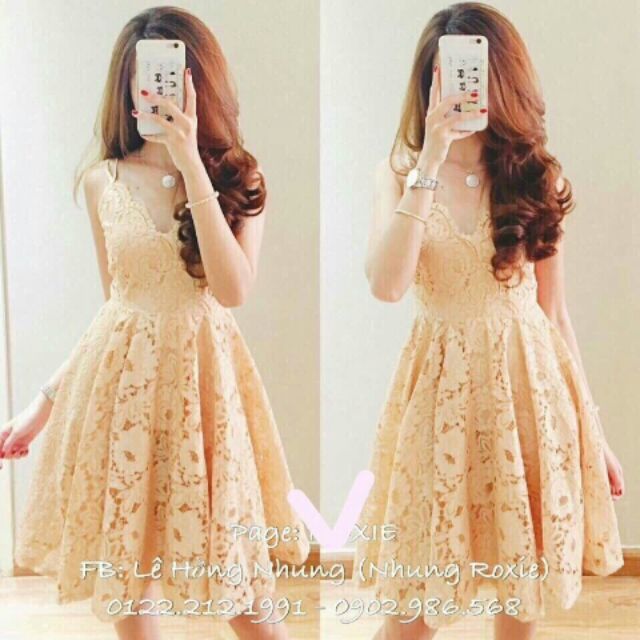 Đầm ren dây hàng y hình