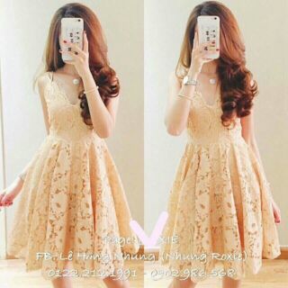 Đầm ren dây hàng y hình