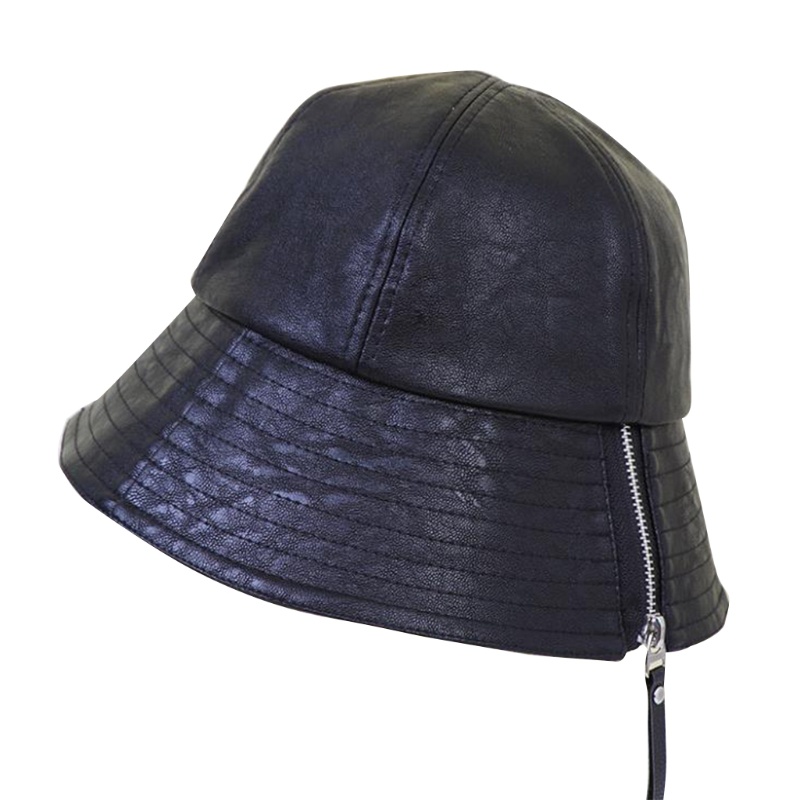 Mũ tai bèo bằng da có khóa kéo phong cách retro thời trang