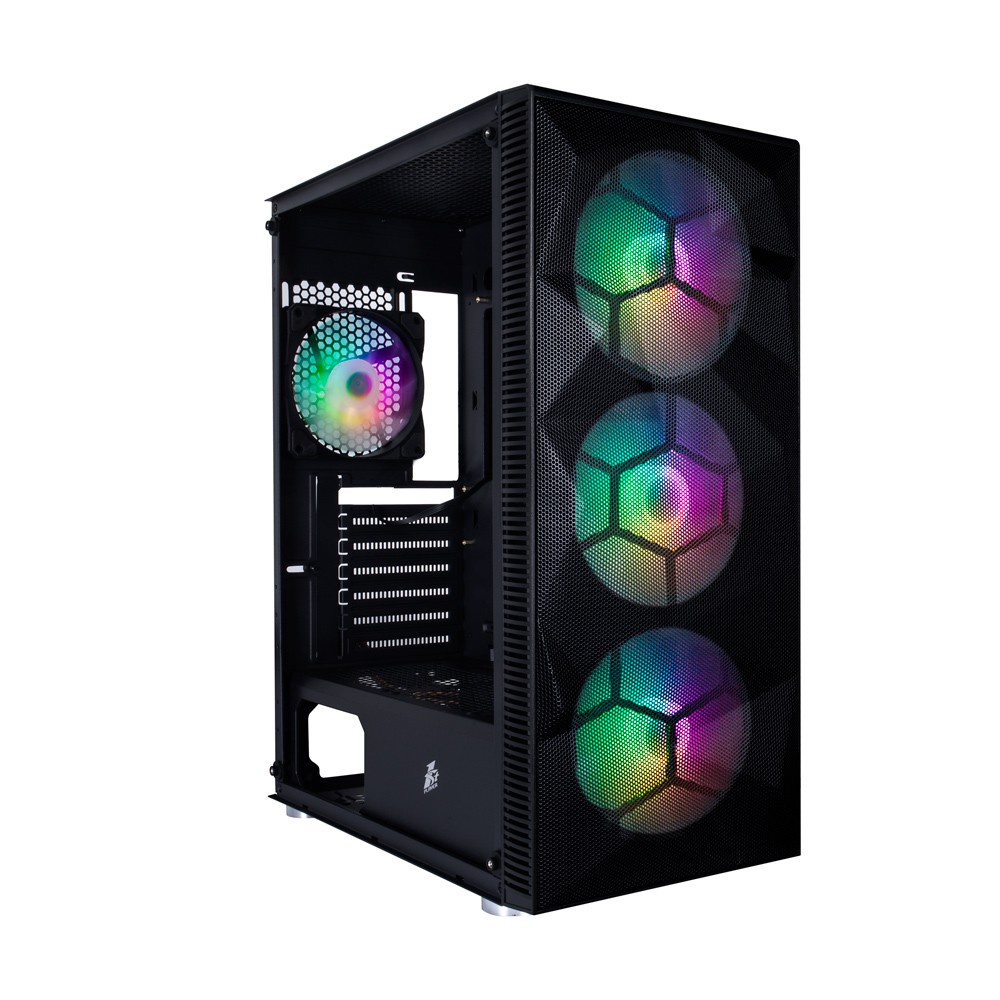 Vỏ case máy tính 1ST PLAYER FIREBASE X7 (2 Mặt Kính Cường Lực, 4 Fan) NEW