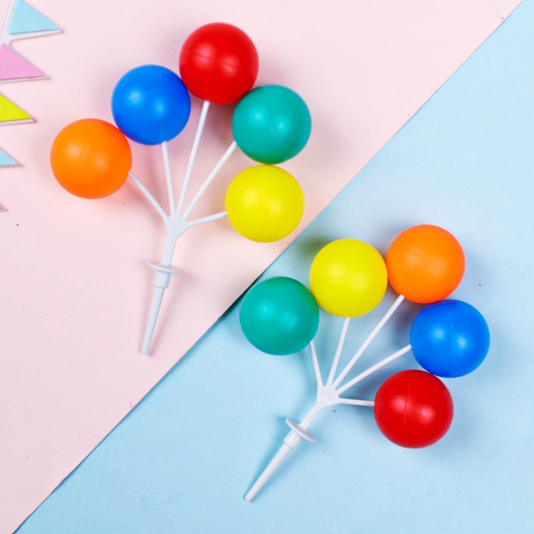 trang trí bánh kem hiện đại [FREESHIP] chùm bóng nhựa sắc màu trang trí bánh