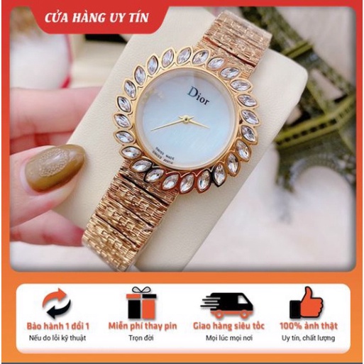 Đồng Hồ Nữ DIOR Thời Trang, Đồng Hồ Đẹp Đeo Tay Dây Mành Kim Loại Chống Nước Cao Cấp Cực Xinh