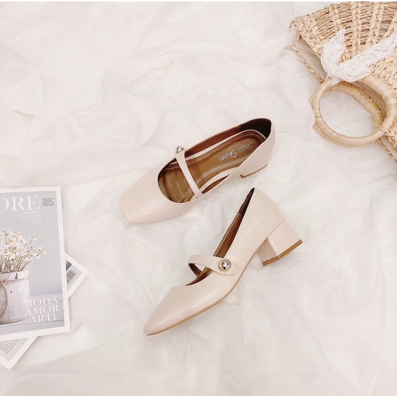 Giày 3p mũi vuông quai ngang - 1093