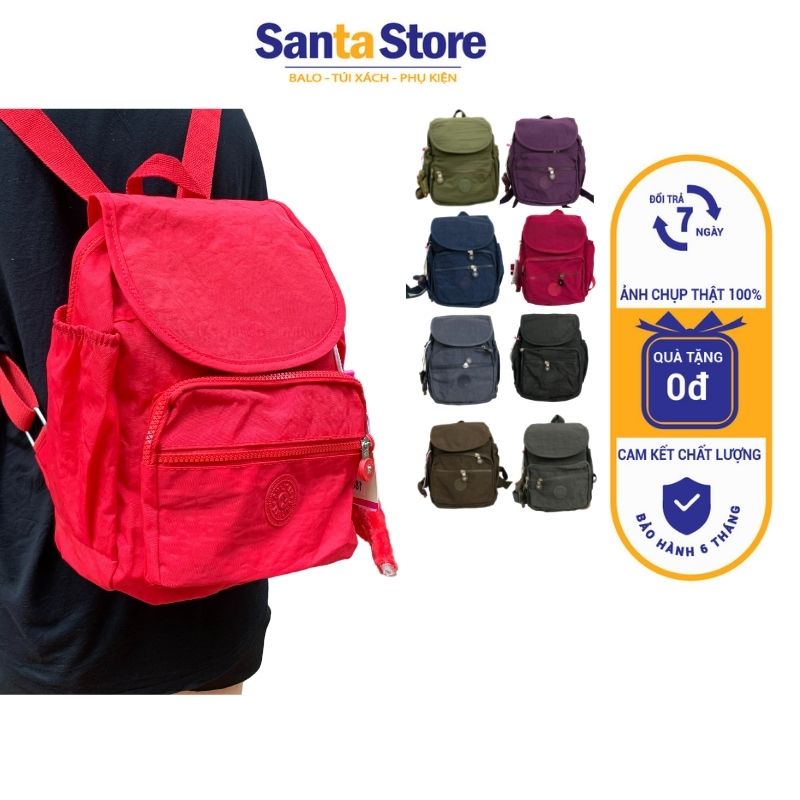 Balo nhỏ mini thời trang nữ vải dù canvas Kipling KL1808 cao cấp SANTA STORE cho bé trai gái đi học mầm non mẫu giáo