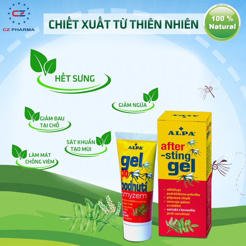 Gel bôi côn trùng cắn AFTER STING - Giảm sưng, ngứa, kích ứng da do muỗi, kiến ba khoang, côn trùng cắn [HÀNG SÉC]