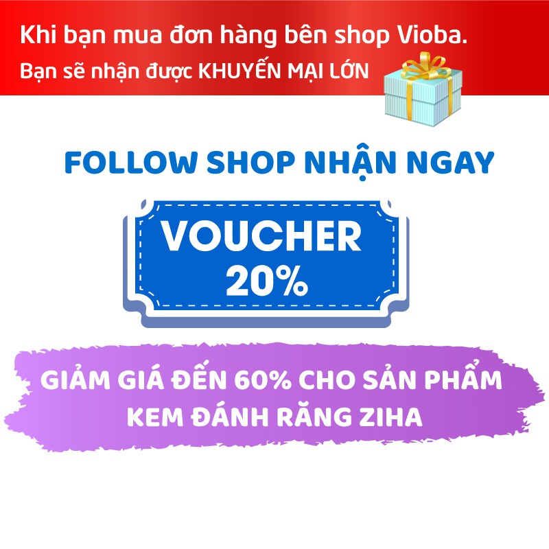 Kem đánh răng Ziha của Vioba Giảm ê buốt răng, nhiệt miệng, giúp răng trắng sáng, giữ hơi thở thơm mát, tuýp 60g