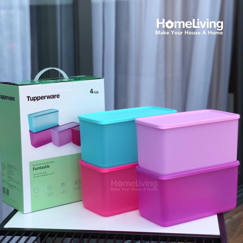 Bộ 4 hộp trữ mát size lớn 3.1l (funtastic four)