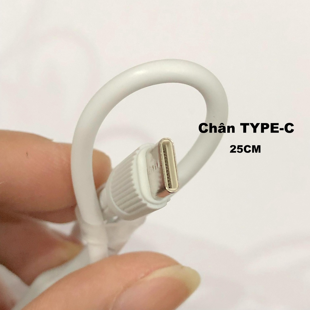 Cáp sạc ngắn 25cm cho sạc dự phòng, iphon samsung, oppo, vivo, vsmart, xiaomi, typeC - dây sạt ngắn chop pin tích điện
