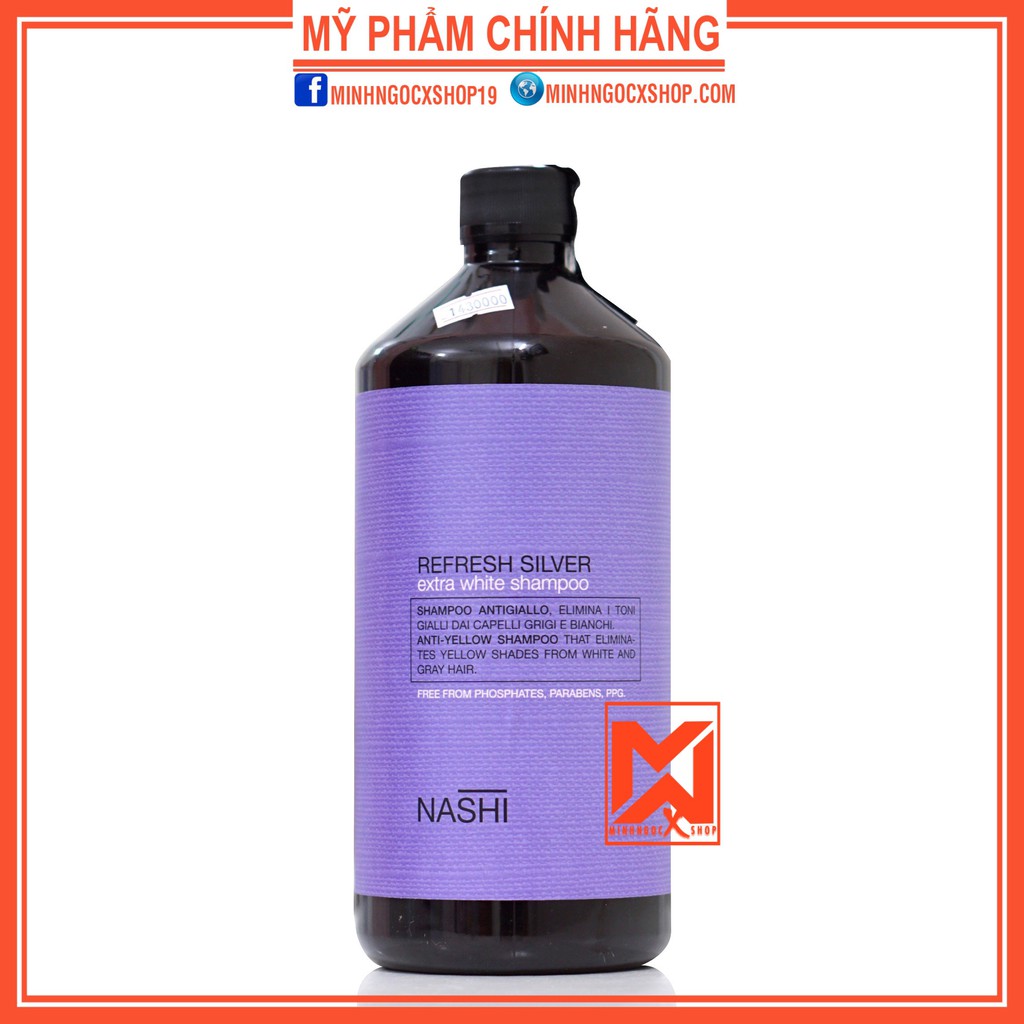 ✅[ NASHI -CHÍNH HÃNG ] DẦU GỘI TÍM KHỬ MÀU VÀNG NASHI REFRESH SILVER 1000ML