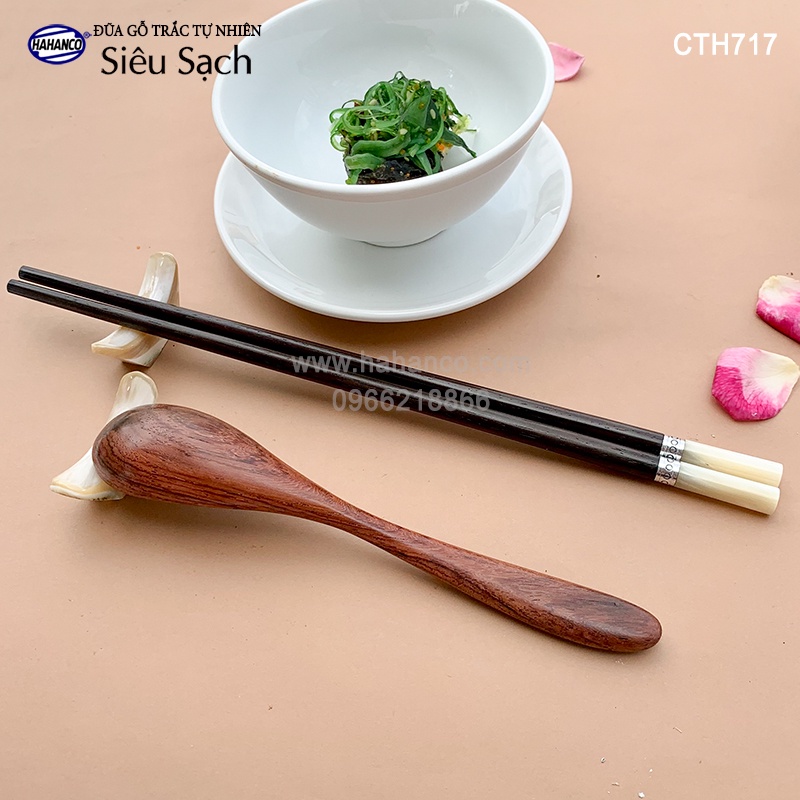 Đũa tròn gỗ trắc đầu ốc viền Bạc Super VIP  dành cho giới thượng lưu -CTH717