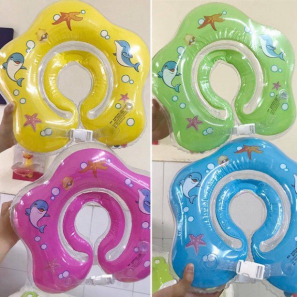 Phao Bơi Kẹp Cổ Cho Bé Tự Thổi l Phao Bơi Trẻ Em Cao Cấp, Họa Tiết Đáng Yêu, Nổi Bật, Giữ Cổ Cho Bé An Toàn