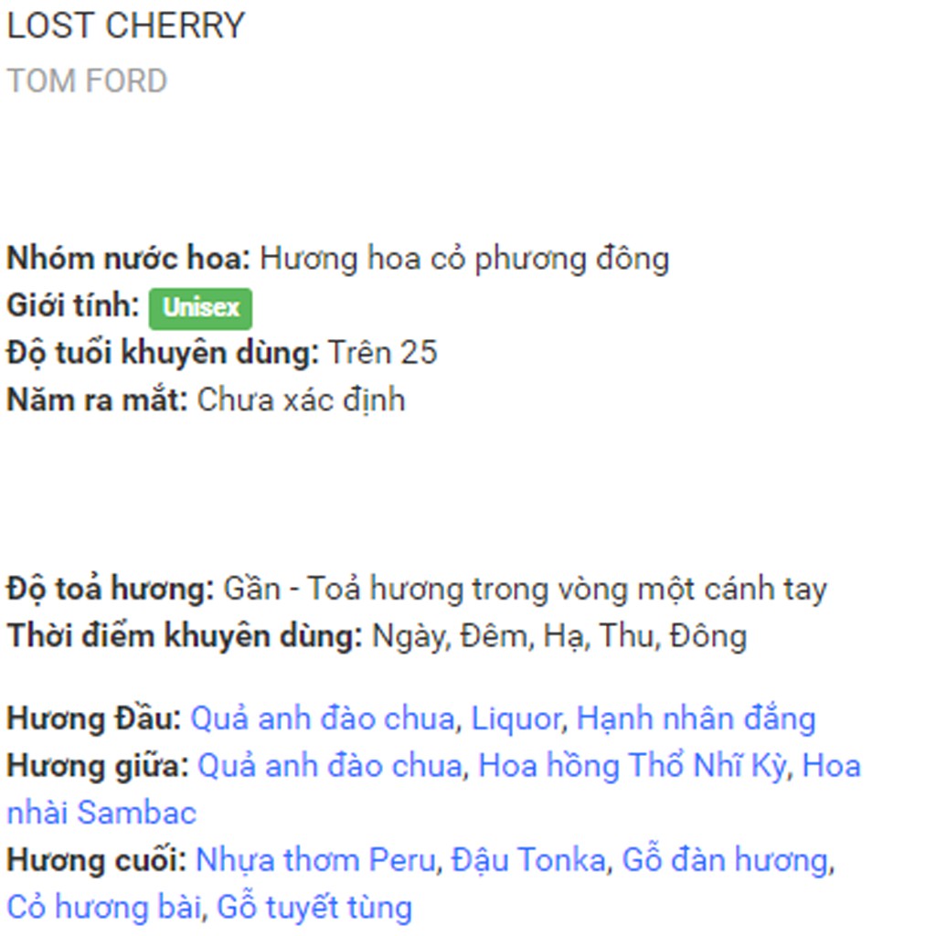 [Cam kết chất lượng] Chai 5ml/10ml nước hoa mùi Lost Cherry