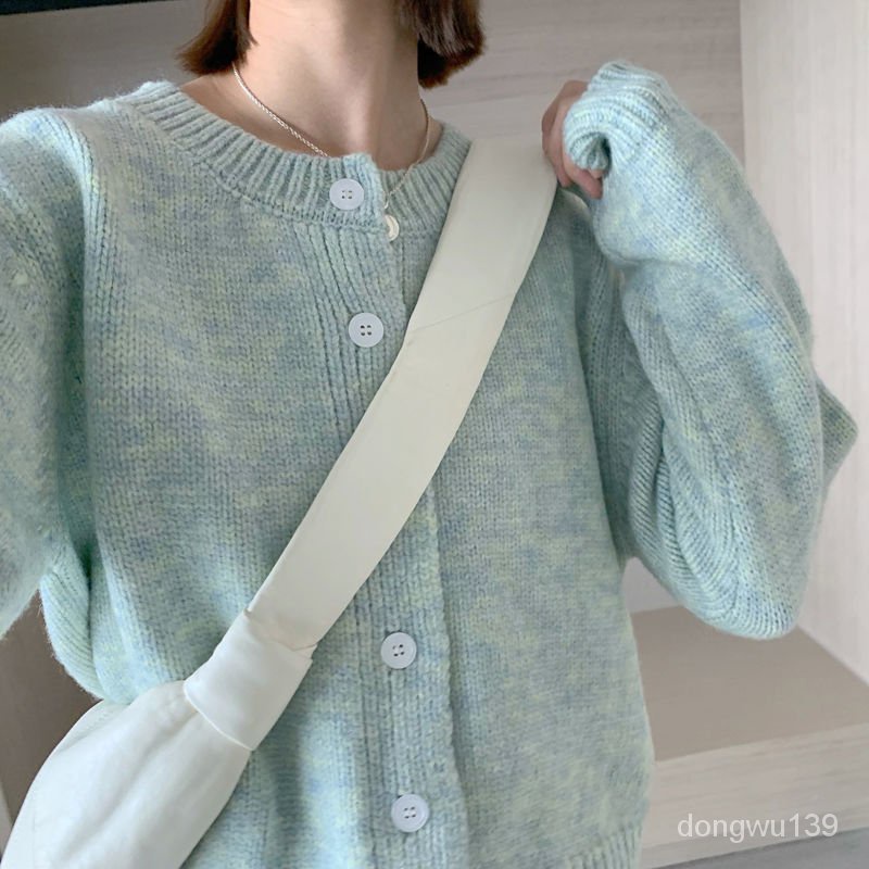 Áo Khoác Cardigan Dài Tay Màu Sắc Hỗn Hợp Thời Trang Mùa Thu Cho Nữ