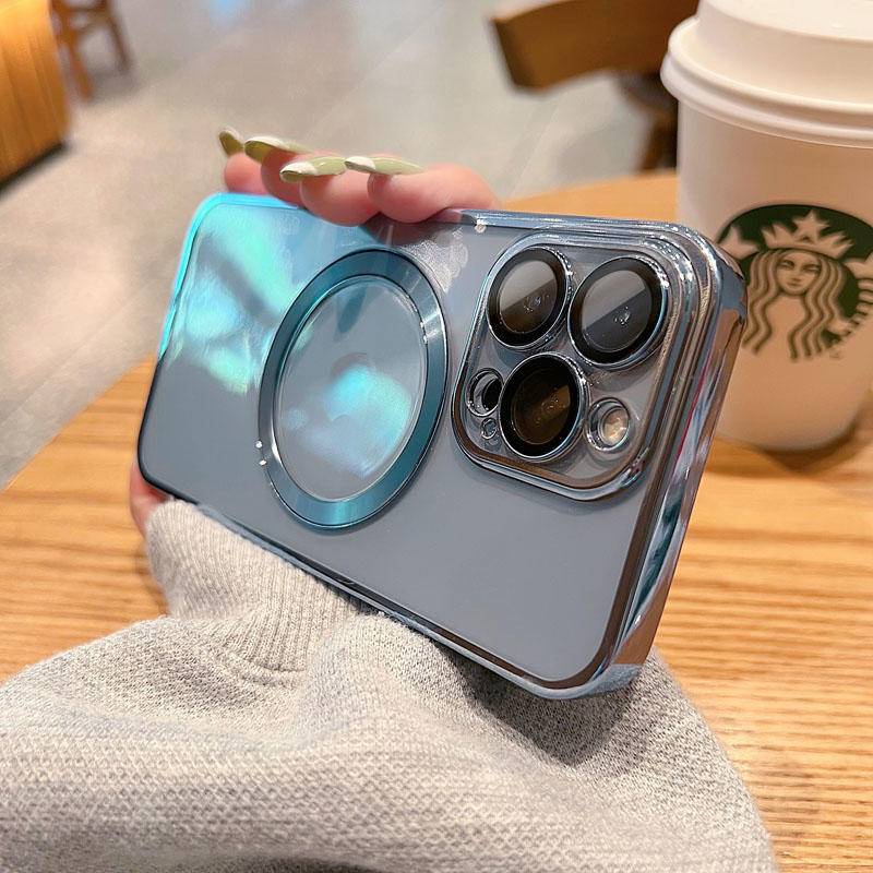 Lens full protector film protective Magnetic clear electroplated case For iPhone X XS Max XR 7 8 Plus SE 2020 2022 SE3 Wireless Charger cover