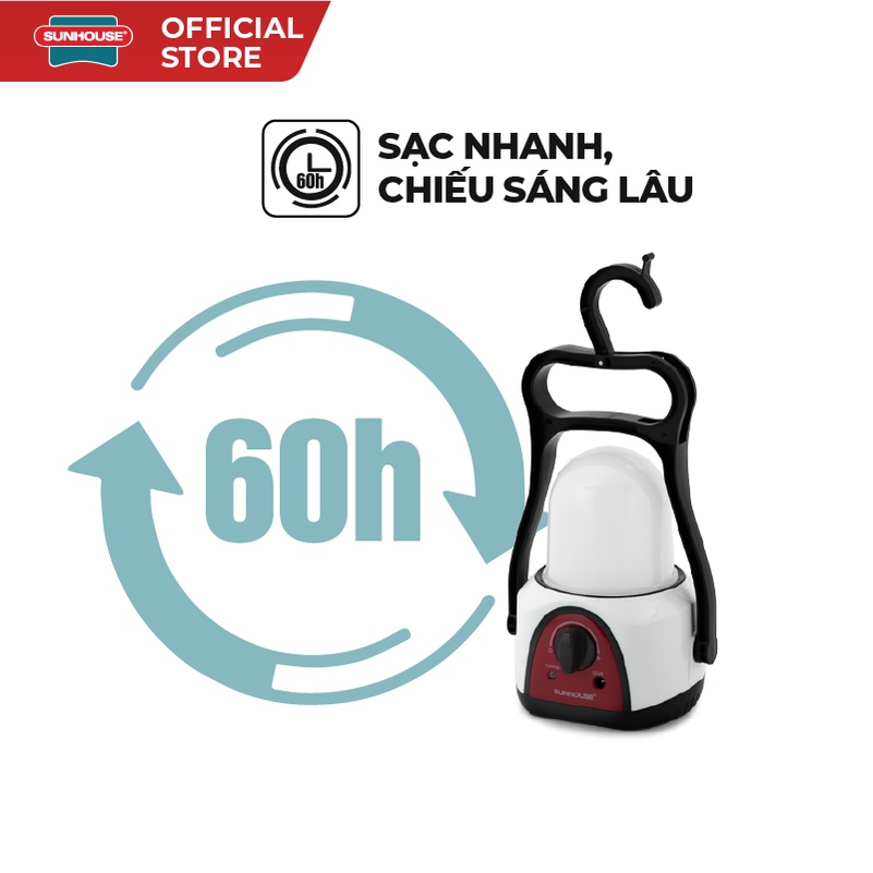 [LIFEMCMBP4 -12% đơn 250K] Đèn tích điện đa năng 360 SUNHOUSE SHE-6848LA