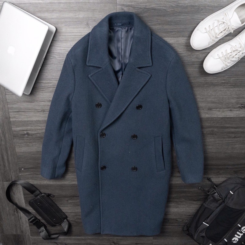 Áo khoác dạ ép đại hàn dáng dài, áo mangto nam