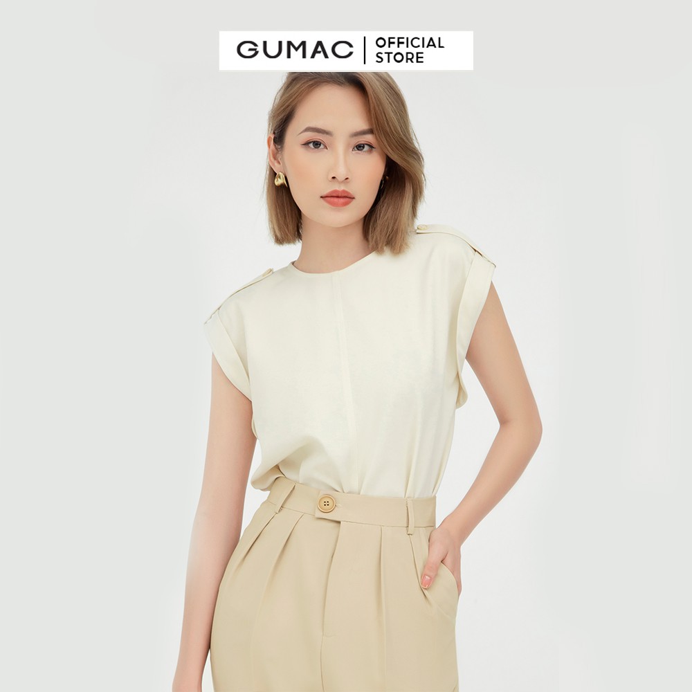[Mã WABRGU72 giảm 10% tối đa 50k đơn 250k] Quần tây nữ xếp ly GUMAC ống bó màu be QB5132 | BigBuy360 - bigbuy360.vn