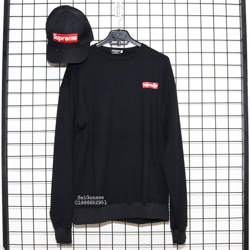 Áo Tay Dài Sweater Nam Nữ Nỉ Bông Supreme Mini Unisex | BigBuy360 - bigbuy360.vn