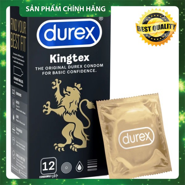 [CHÍNH HÃNG 100%] Bao cao su Durex Kingtex ôm sát hộp 12 bao