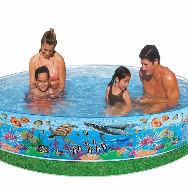 Bể bơi phao lắp dựng cho bé INTEX 56452, có 1 tầng hình tròn, thành cao 38cm, an toàn cho trẻ em - Bảo hành 12 tháng