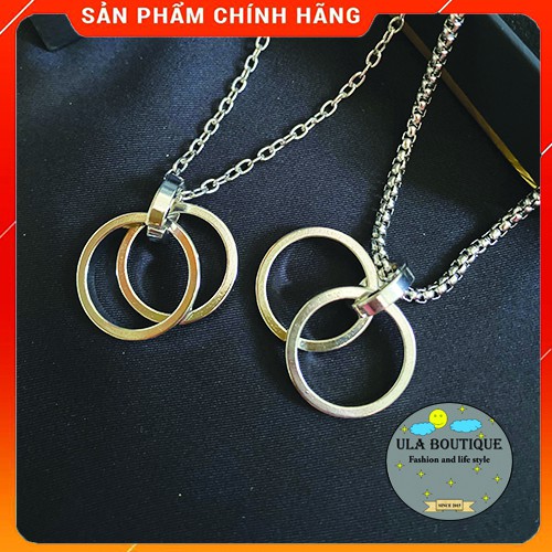 Dây chuyền hợp kim titan không gỉ hình cặp nhẫn ULA Shop cặp đôi nam nữ