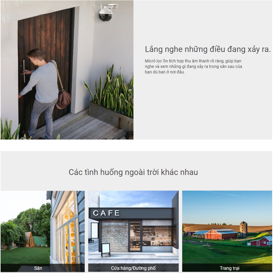 Camera ngoài trời wifi EZVIZ C8C Full HD 1080P xoay 360 độ Tích hợp AI -Có màu ban đêm | BigBuy360 - bigbuy360.vn