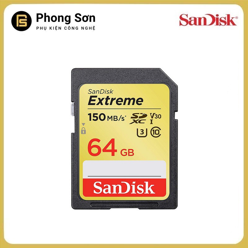Thẻ nhớ SDXC 64GB Extreme 150mb/s UHS-1 Sandisk | BigBuy360 - bigbuy360.vn