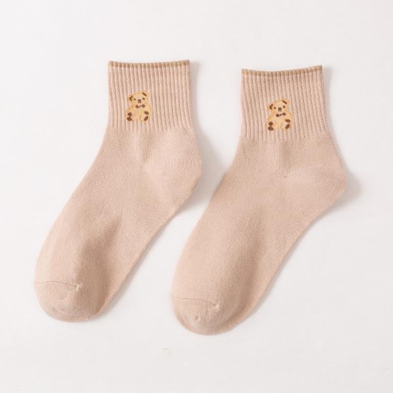 ❤️ Tất dệt kim cổ cao thêu gấu Phong Cách Vintage Hàn Quốc Mẫu tcc2 ❤️