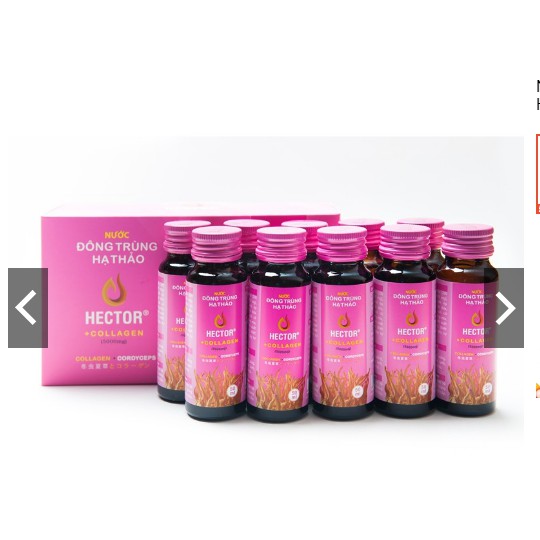 Nước Đông Trùng Hạ Thảo Hector Collagen Hộp 10 Chai Hector Cordyceps Collagen