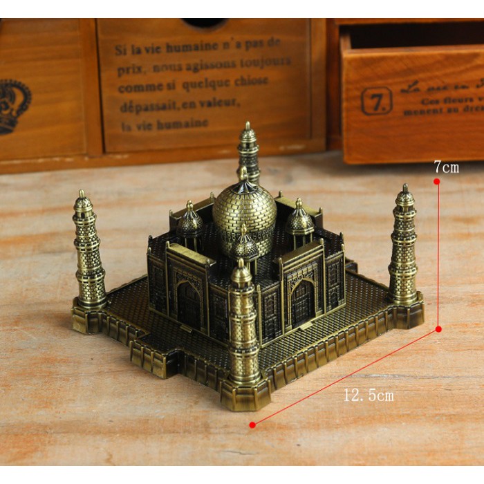 [12.5 x 12 x 7cm] Đền Taj Mahal thu nhỏ, bằng hợp kim sang trọng