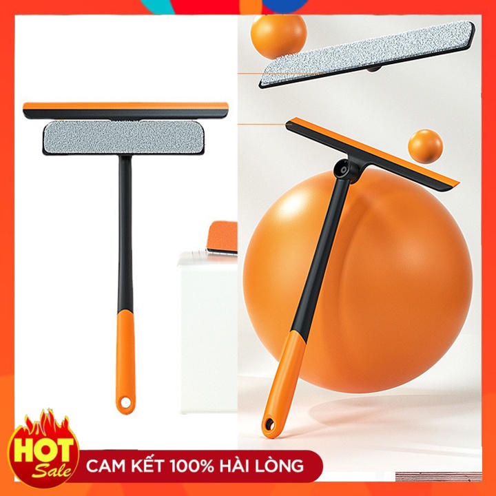 Cây gạt nước lau kính cầm tay xoay 360 , Cây lau kính thông minh 3 trong 1, tặng kèm 2 bàn chải lau kính