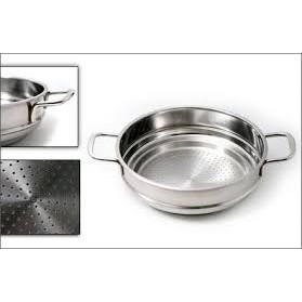 Giá rẻ vô đich! Bộ nồi xửng hấp 26cm cao cấp Inox 3 đáy Fivestar nắp kính dùng bếp từ