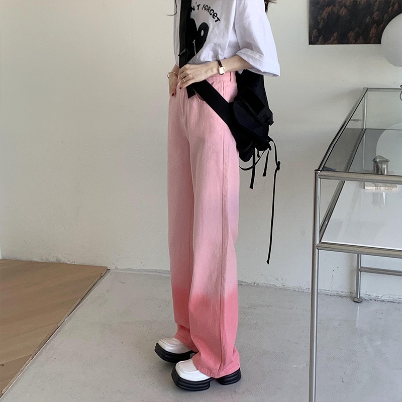 Quần Jeans Nữ Lưng Cao Màu Gradient Thời Trang Hàn Quốc Mới
