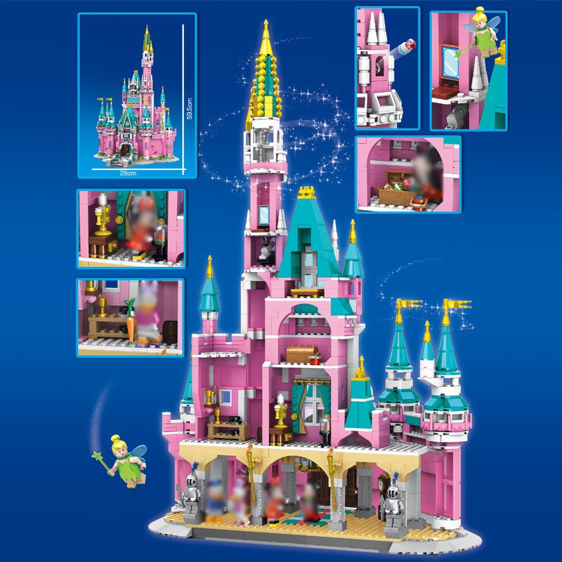 [Ảnh thật] Lắp ráp xếp hình Lego Friend SX 9021 : Thiên đường Lâu đài Hồng của Mickey Pink Castle Paradise 1676 mảnh