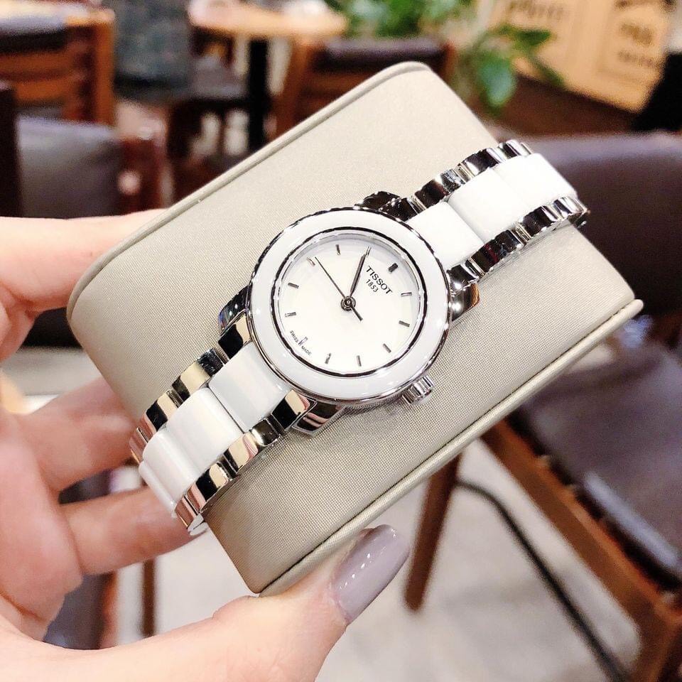 Đồng hồ nữ Tissot T-Trend T064.210.22.011.00  - Máy Quartz Pin Thụy Sĩ - Dây đá Ceramic