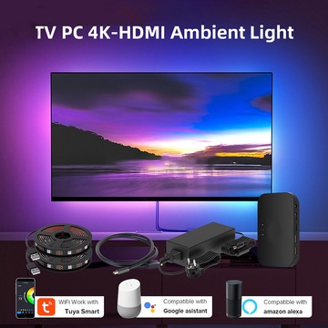 [CHÍNH HÃNG]Đèn Ambilight sáng theo màu màn hình TV qua cổng HDMI (không cần cài phần mềm) có app TUYA trên Smartphone