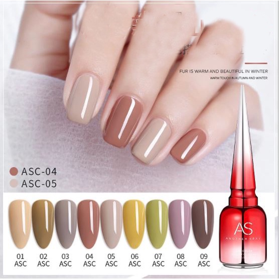 Sơn gel AS mẫu chai đỏ nhọn ASC 9 chai 15ml siêu HOT siêu xịn